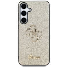 Guess Originální zadní kryt Fixed Glitter Big 4G Metal Logo pro Samsung Galaxy S25 gold