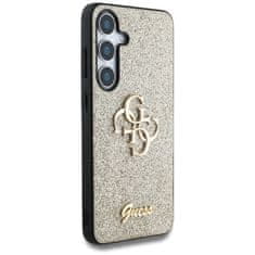 Guess Originální zadní kryt Fixed Glitter Big 4G Metal Logo pro Samsung Galaxy S25 gold