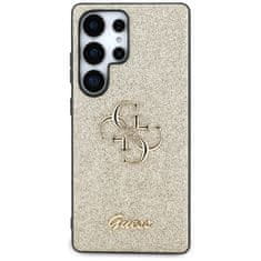 Guess Originální zadní kryt Fixed Glitter Big 4G Metal Logo pro Samsung Galaxy S25 Ultra gold