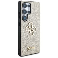 Guess Originální zadní kryt Fixed Glitter Big 4G Metal Logo pro Samsung Galaxy S25 Ultra gold