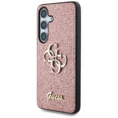 Guess Originální zadní kryt Fixed Glitter Big 4G Metal Logo pro Samsung Galaxy S25 pink