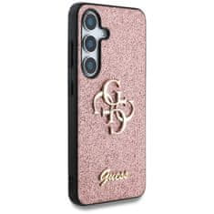 Guess Originální zadní kryt Fixed Glitter Big 4G Metal Logo pro Samsung Galaxy S25 pink