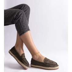 Zelené nazouvací espadrilky na platformě velikost 40