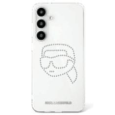 Karl Lagerfeld Originální zadní kryt Rhinestones Karl Head Logo pro Samsung Galaxy S25 transparentní