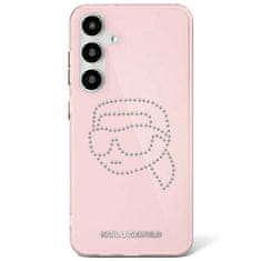 Karl Lagerfeld Originální zadní kryt Rhinestones Karl Head Logo pro Samsung Galaxy S25 Ultra pink