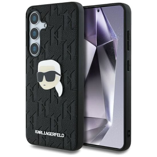 Karl Lagerfeld Originální zadní kryt Leather Monogram Pin Logo Karl Head pro Samsung Galaxy S25 black