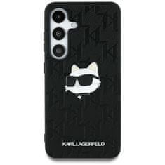 Karl Lagerfeld Originální zadní kryt Leather Monogram Pin Logo Choupette Head pro Samsung Galaxy S25 Ultra black