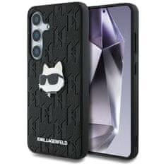 Karl Lagerfeld Originální zadní kryt Leather Monogram Pin Logo Choupette Head pro Samsung Galaxy S25 black