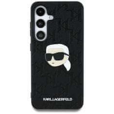 Karl Lagerfeld Originální zadní kryt Leather Monogram Pin Logo Karl Head pro Samsung Galaxy S25 Plus black