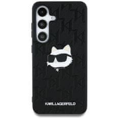 Karl Lagerfeld Originální zadní kryt Leather Monogram Pin Logo Choupette Head pro Samsung Galaxy S25 Plus black