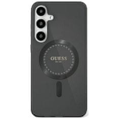 Guess Originální zadní kryt Rhinestone Printed Classic Logo Magsafe pro Samsung Galaxy S25 Ultra black