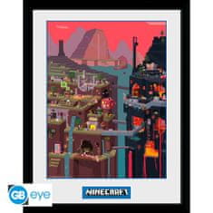 GB eye Minecraft - zarámovaný plakát "World" - 30,5 x 40,6 cm