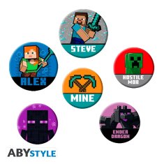 AbyStyle Minecraft odznak, sada 6 ks "Mix"