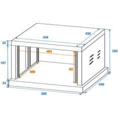 Roadinger Ocelový rack, 19", 4 jednotky