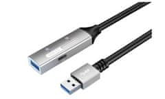 PremiumCord USB 3.2 repeater a prodlužovací kabel Male-Female, 5Gbps Aluminium 20m