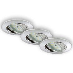 BRILONER BRILONER 3ks sada LED vestavné svítidlo, pr. 8,2 cm, 5 W, chrom BRI 7209-038