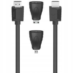 Hama HDMI kabel Hama se 2 adaptéry - 1.5 m – Černá KP36396