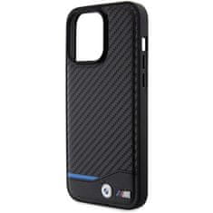 Bmw hard silikonové pouzdro iPhone 15 PRO MAX 6.7" black Leather Carbon