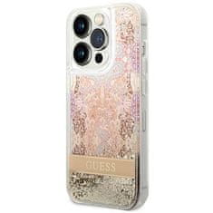 Guess GUHCP14XLFLSD hard silikonové pouzdro iPhone 14 PRO MAX 6.7" gold Paisley Liquid Glitter