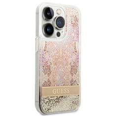 Guess GUHCP14XLFLSD hard silikonové pouzdro iPhone 14 PRO MAX 6.7" gold Paisley Liquid Glitter