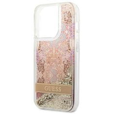 Guess GUHCP14XLFLSD hard silikonové pouzdro iPhone 14 PRO MAX 6.7" gold Paisley Liquid Glitter