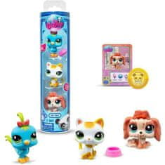 Hasbro Littlest Pet Shop 3 figurky - modrý ptáček, kočička,pejsek