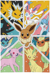 CHARACTER WORLD WallScroll - Pokémon Eevee Transformation