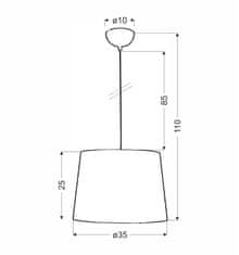 Intesi Orlando 35 mřížková závěsná lampa 1x60W E27 bílá