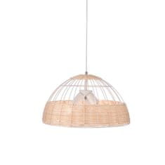 ACA ACA Lighting závěsné svítidlo 3XE27 ratan plus bílý kov D46XH120CM ZORBAS GN20P346WH