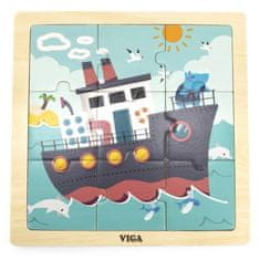 LEBULA VIGA Handy Wooden Puzzle Ship 9 položek