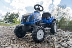 LEBULA Šlapací traktor FALK New Holland Large s přívěsem + otevřenou kapotou na 2 roky