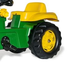 MILLY MALLY Šlapací traktor s nakladačem a vlečkou Rolly Kid John Deere zelený