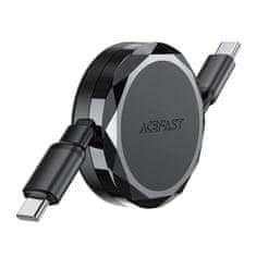 AceFast Stahovací USB-C na USB-C kabel - 60 W - 0,8 m - Černá KP36456