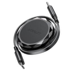 AceFast Stahovací USB-C na USB-C kabel - 60 W - 0,8 m - Černá KP36456