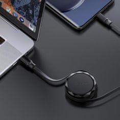 AceFast Stahovací USB-C na USB-C kabel - 60 W - 0,8 m - Černá KP36456