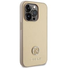 Guess hard silikonový kryt iPhone 15 PRO 6.1" gold Strass Metal Logo