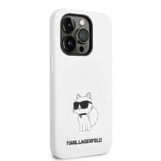 Karl Lagerfeld KLHMP14XSNCHBCH hard silikonové pouzdro iPhone 14 PRO MAX 6.7" white Silicone Choupette MagSafe