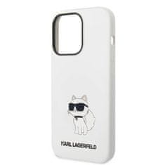 Karl Lagerfeld KLHMP14XSNCHBCH hard silikonové pouzdro iPhone 14 PRO MAX 6.7" white Silicone Choupette MagSafe