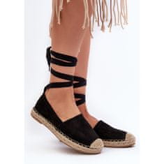 Vázané semišové espadrilky Black velikost 36