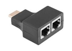 LP Prodlužovač HDMI / 2xRJ45 30m černý ZLA0798