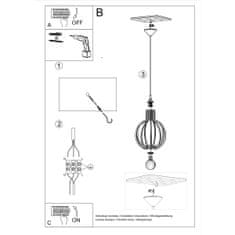 Intesi Závěsná lampa ARANCIA přírodní dřevo