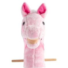 Baby Mix Hobby Horse se zvukem a kolečky Rosie pink