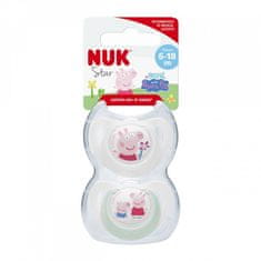 Nuk Dudlík Star Peppa Pig 6-18m 2 ks, vel. 6-18 m