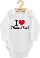 NEW BABY Body s potiskem New Baby I Love Mum and Dad 50