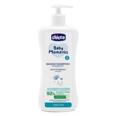 Chicco Šampon na vlasy a tělo s dávkovačem Baby Moments 92 % přírodních složek 750 ml