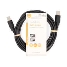 Nedis propojovací kabel USB 2.0 zástrčka USB A - zástrčka USB A, 3 m, černá (CCGL60000BK30)