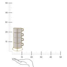 Intesi Stojan se 4 šálky Arya 170 ml bílé barvy
