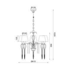 ACA ACA Lighting Textile závěsné svítidlo EG170305PBCH