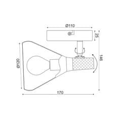 ACA ACA Lighting Prim nástěnné a stropní svítidlo GN281CBK