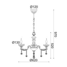 ACA ACA Lighting Elegant závěsné svítidlo EG166493PCH